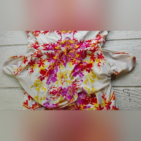 Bisou Bisou Dress Romper Halter Style Slip-on Women's Sz 4 Floral Print - Picture 5 of 12